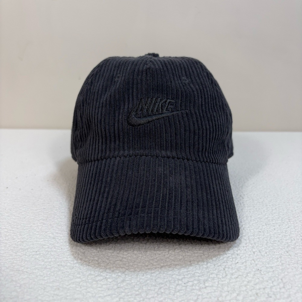 Nike Club Unstructured Corduroy Cap Men's M/L Dark Gray Embroidered Logo